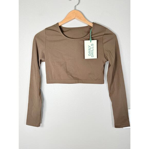 NWT Daily Drills Go! Cropped Long Sleeve - Coco - M - Picture 3 of 7